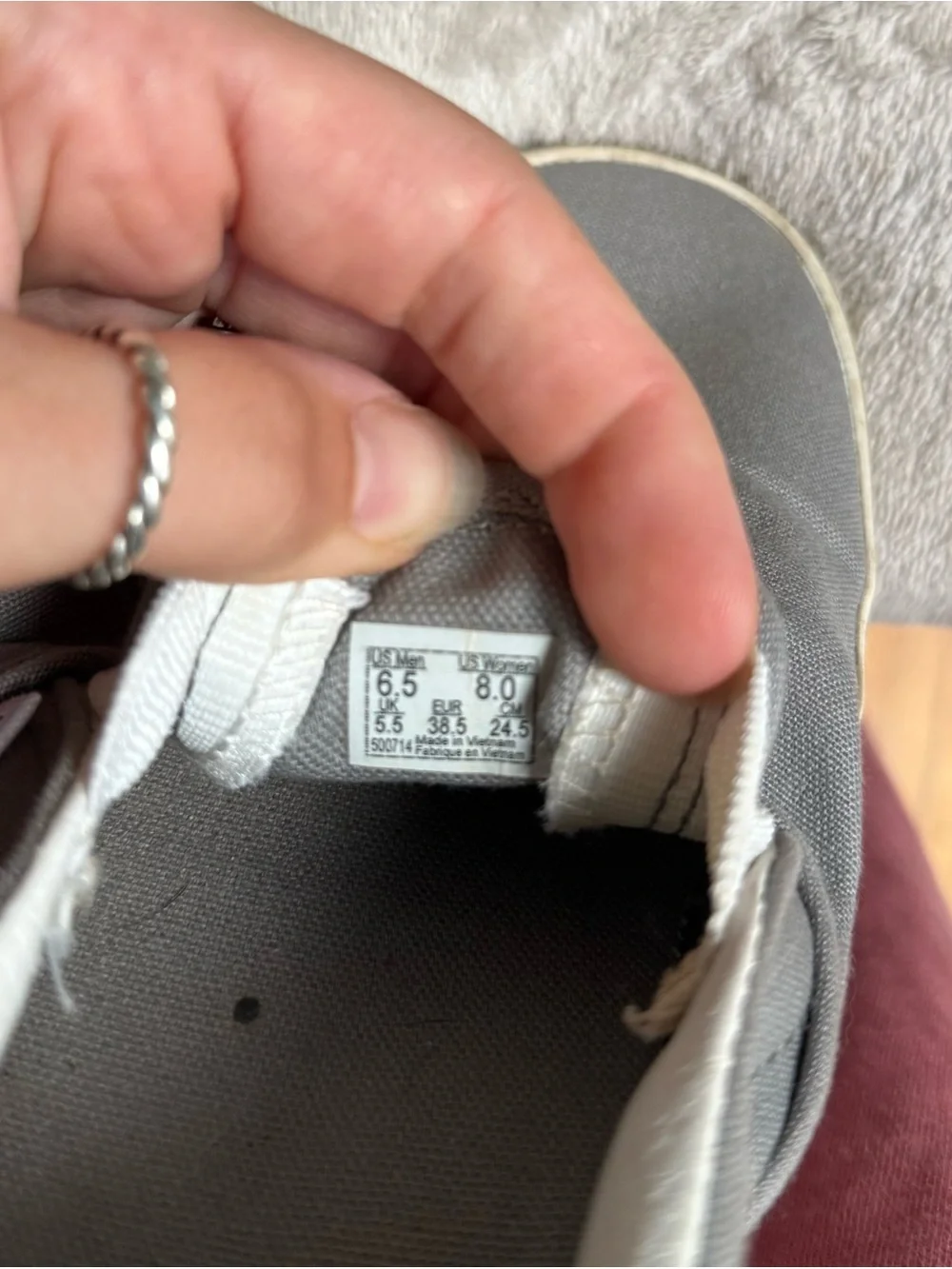 Vans Gray Classic Slip-On Canvas Shoes